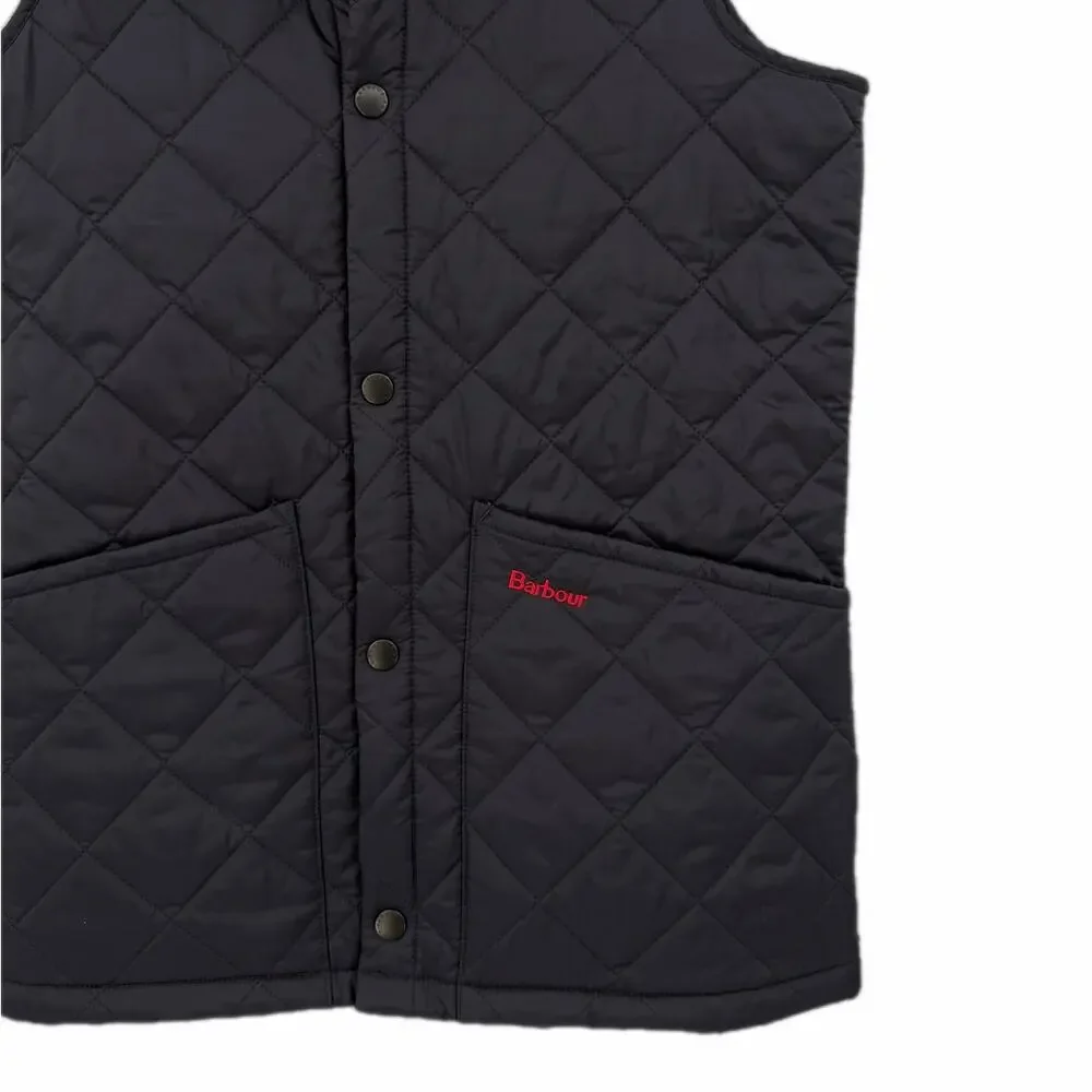 Barbour Youth Boy's XL Liddesdale Gilet Navy Quilted Snap Down Preppy Vest
